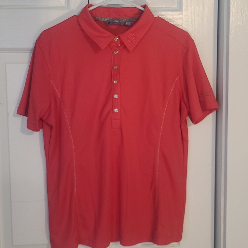 Anky Pink Technical Polo Riding Shirt